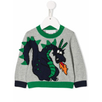 Stella McCartney Kids Suéter com padronagem de dragão - Cinza