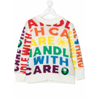 Stella McCartney Kids Suéter com padronagem Handle With Care - Branco