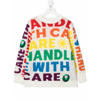 Stella McCartney Kids Suéter com padronagem Handle With Care - Branco