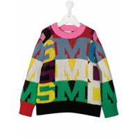 Stella McCartney Kids Suéter decote careca color block - Rosa