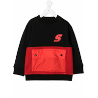 Stella McCartney Kids two-tone pocket detail sweatshirt - Preto