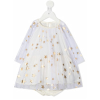 Stella McCartney Kids Vestido com estampa de estrelas douradas - Branco