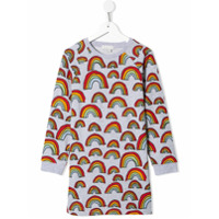Stella McCartney Kids Vestido de lã com estampa arco-íris - Cinza