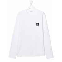 Stone Island Junior Blusa com patch de logo - Branco