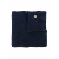 Stone Island Junior Cachecol canelado com patch de logo - Azul