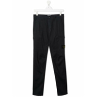 Stone Island Junior Calça com patch de logo - Azul