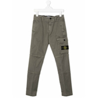 Stone Island Junior Calça com patch de logo - Verde