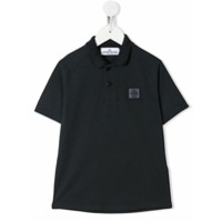 Stone Island Junior Camisa polo com patch de logo - Azul
