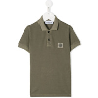 Stone Island Junior Camisa polo com patch de logo - Verde