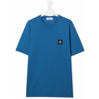 Stone Island Junior Camiseta com patch de logo - Azul