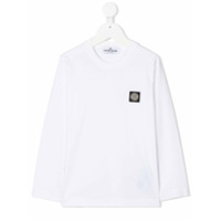 Stone Island Junior Camiseta com patch de logo - Branco