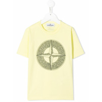 Stone Island Junior Camiseta de algodão com estampa de logo - Amarelo