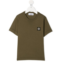 Stone Island Junior Camiseta de algodão com patch de logo - Verde