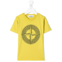 Stone Island Junior Camiseta decote careca com estampa do logo - Amarelo