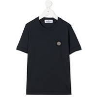 Stone Island Junior Camiseta decote careca com patch de logo - Azul