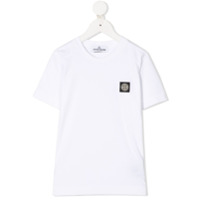 Stone Island Junior Camiseta decote careca com patch de logo - Branco