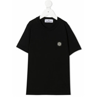 Stone Island Junior Camiseta mangas curtas com patch de logo - Preto