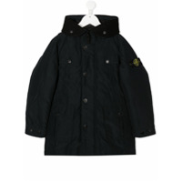 Stone Island Junior Casaco matelassê com bolsos - Azul