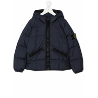 Stone Island Junior Jaqueta matelassê com capuz - Azul