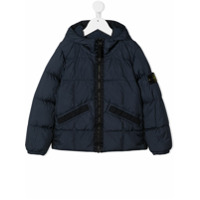 Stone Island Junior Jaqueta matelassê com logo bordado - Azul
