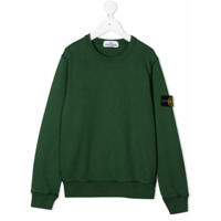 Stone Island Junior logo patch sweater - Verde