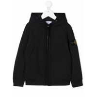 Stone Island Junior Moletom com capuz e patch de logo - Azul