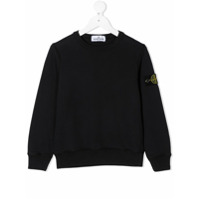 Stone Island Junior Moletom com patch de logo - Azul