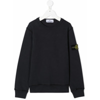 Stone Island Junior Moletom com patch de logo - Azul