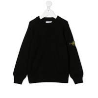 Stone Island Junior Moletom com patch de logo - Preto