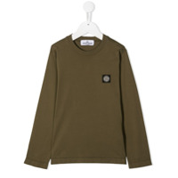 Stone Island Junior Moletom com patch de logo - Verde