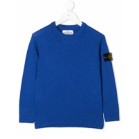 Stone Island Junior Suéter com patch de logo - Azul