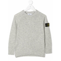 Stone Island Junior Suéter com patch de logo - Cinza