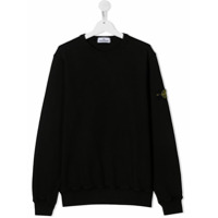 Stone Island Junior Suéter com patch de logo - Preto