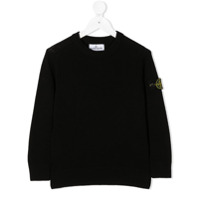 Stone Island Junior Suéter com patch de logo - Preto
