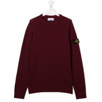 Stone Island Junior Suéter com patch de logo - Vermelho