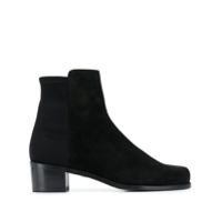 Stuart Weitzman Ankle boot com salto bloco de camurça - Preto