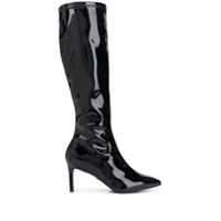 Stuart Weitzman Bota com efeito envernizado - Preto
