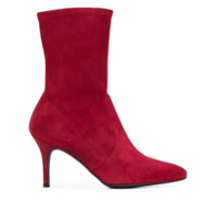 Stuart Weitzman Bota de couro bico fino - Vermelho
