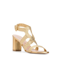 Stuart Weitzman Sandália metálica Vicky - Dourado