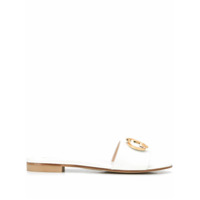 Stuart Weitzman Slide slip-on com placa de logo - Branco