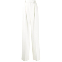 Styland Calça pantalona cintura alta branca - Branco