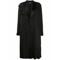 Sueundercover Casaco com abotoamento simples e detalhe com babados - Preto