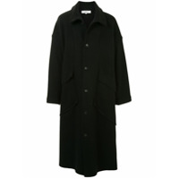 sulvam Casaco longo com abotoamento simples - Preto