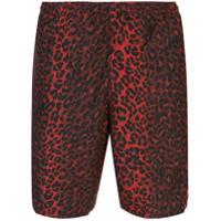 Supreme Bermuda com estampa de leopardo - Vermelho