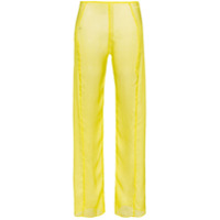 Supriya Lele Calça pantalona translúcida de seda - Amarelo