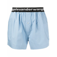 T By Alexander Wang Short com cós elástico e logo - Azul