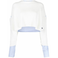 T By Alexander Wang Suéter cropped - Branco