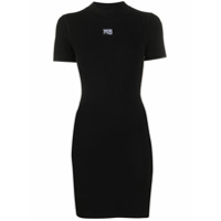 T By Alexander Wang Vestido com patch de logo - Preto