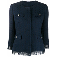 Tagliatore Jaqueta de couro com franjas - Azul