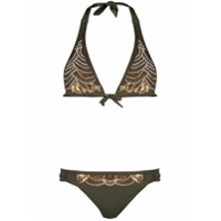 Tara Matthews Biquíni com aplicação de contas - Verde